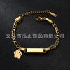 Comercio Exterior Transfronterizo Pulsera Infantil de Acero Inoxidable DIY Grabado Personalizado Pulsera Larga de Barra con Colgante de Corona para Niños