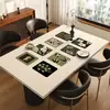 Jogo Americano de Mesa de Jantar Estilo Medieval, Toque de Luxo Leve e de Alta Qualidade, Toalha de Mesa para Mesa de Centro, Não Lavável, Impermeável, À Prova de Óleo, Resistente ao Calor
