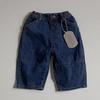 Pantalones de estilo coreano Ins para primavera y otoño, color liso, combinan con todo, jeans de moda para niños, moda, barra cruzada en la rodilla para niños y niñas