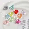 Cuentas de Cristal de Corazón Acrílico Iridiscente, Cuentas en Forma de Corazón con Agujero Recto, Accesorios para Pulseras y Collares DIY, Venta al por Mayor desde Fabricante
