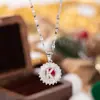 Moda Transfronteriza Europea y Americana Lujo Ligero Colgante Redondo de 26 Letras Cadena de Labios para Mujer, Cadena para Clavícula Versátil de Nicho al por Mayor