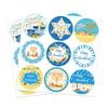 HK055-T Pegatina redonda decorativa de Hanukkah para sobres de tarjetas de felicitación, pegatinas de vela judía, pegatinas de sellado redondas