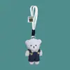 Macacão Fofo Urso Rosa Coelho Desenho Animado Boneca Pingente de Mochila Casal Chaveiro de Pelúcia Pequeno Presente