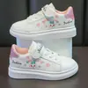 Zapatos para Niños, Zapatos Blancos para Niñas, Transpirables Primavera Nuevo Estilo Zapatos para Niños, Tenis para Niñas, Zapatos Deportivos Casuales de Cuero para Estudiantes