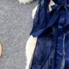 Ropa interior de encaje transparente sexy europea y americana transfronteriza, bata larga con cinturón, conjunto de dos piezas, bata de baño al por mayor