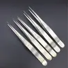 Pinzas de Acero Inoxidable con Puntas Rectas, Clips Ensanchados de 13 cm, Aplicación de Pedrería Hecha a Mano para DIY, Herramientas de Reparación para Teléfonos Móviles, Pinzas Puntiagudas