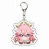 Llavero Transparente Raiden Xiao Zhongli Hu Tao Merchandising de Anime Colgante Acrílico Doble Cara Encanto para Bolsa Hecho a Medida