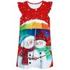 Aliexpress Amazon Estampado Digital 3D Alce Vestido de Noite Feminino Soltinho com Manga Flare Pijama Infantil Natal