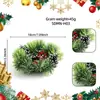 Nueva Decoración Navideña Corona Pequeña Ramas de Pino Simuladas Piñas Bayas Rojas Anillo para Velas Anillo Decorativo Portavelas Navideño Corona