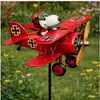 Produto de Sucesso Transfronteiriço Pilotosnpygarden Moinho de Vento Snoopy Piloto Metal Moinho de Vento para Jardim Externo