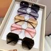 Gafas de Sol Sin Marco para Mujer, Gama Alta, Rostro Grande, Protección UV, Rostro Redondo, Gafas de Sol de Verano con Protección Solar, Nuevo Estilo Delgado de Moda 2025