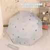 Guarda-chuva Azul Gradiente Fresco Estilo Ins para Gatos, Guarda-sol Portátil, Guarda-chuva de Alto Valor de Uso Duplo para Estudantes, Adequado para Dias Ensolarados e Chuvosos, Unissex