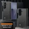 Funda adecuada para Samsung Z Trifold con Textura de Cuero y Eje Central Magnético, Cubierta Protectora Galaxy Zfold7