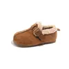 Sapatos Infantis Retrô Plus Veludo Quente Algodão Sapatos Birkenstock 2026 Outono Novo Estilo Coreano Meninas Plus Veludo Mocassins Casuais