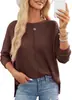 Nuevo top de punto gofrado para mujer 2026 Amazon transfronterizo jersey de punto suelto casual de manga larga