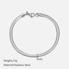 Pulseras de Moda Europea y Americana de Acero Inoxidable para Mujer Celebridad de Internet Popular 3mm/4mm/5mm Pulsera de Cadena de Serpiente Plana Joyería al Por Mayor