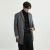 Novo casaco de lã outono e inverno masculino slim comprimento médio corta-vento de lã masculino casaco de lã engrossado masculino jaqueta masculina