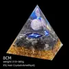 Pirámide de Cristal Natural de 8 cm Decoración Creativa para el Hogar Adorno Artesanal Bola de Cristal Envuelto en Resina Pirámide de Resina