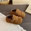 Zapatos Pequeños de Cuero Estilo Coreano para Niñas 2026 Otoño Nuevo Estilo Suela Suave Transpirables Zapatos de Princesa para Niños Cálidos con Más Terciopelo Zapatos para Bebé