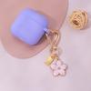 Estilo INS Colgante de Flor de Cerezo de Metal Llavero Corazón de Chica Funda para Auriculares Colgante Decorativo para Bolso Regalo para Novia