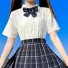 Camisa Básica de Verão Off-White de Manga Curta Uniforme JK Original Top Japonês Versátil Curto