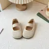 Zapatos Mary Jane calados para niñas, zapatos de cuero transpirables, estilo de verano fino para bebé, zapatos sin cordones de suela suave y poco profundos