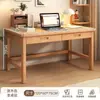 Escritorio de estudio de madera maciza con estantería, escritorio integrado para uso doméstico, escritorio de computadora para dormitorio, banco de trabajo simple para estudiantes