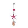 Joyería para perforaciones de venta caliente transfronteriza con incrustaciones de circonita concha estrella de mar ombligo ombligo ombligo ombligo fabricantes venta al por mayor generación