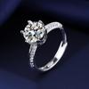 Agita el sonido del anillo de plata s925 de imitación para venta en vivo, anillo de moissanita de la mitad del país, anillo para mujer, accesorios de joyería al por mayor