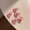 Pinza lateral para el pelo rosa melocotón de niña estilo Ins linda mini pequeña pinza de agarre pinza trenzada adornada accesorio para la cabeza