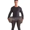 Nueva ropa interior térmica de alta elasticidad ultradelgada para otoño e invierno para hombres, capa base invisible que realza la piel con ácido hialurónico, conjunto de top y pantalón de otoño
