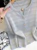 Top de punto fino de manga larga, a la moda, casual, estilo coreano, protector solar para mujer, nueva colección de otoño 2026, diseño simple y elegante de cuello redondo