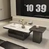 Mesa de Centro Rectangular Lujo Ligero Moderna Simple Minimalista Italiano de Gama Alta Apartamento Pequeño Sala de Estar Hogar Pizarra Diseñador