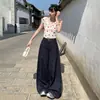 Comercio Exterior Transfronterizo Europeo y Americano Retro Cintura Alta Sueltos Pierna Ancha Finos Transpirables Frescos Jeans Lavados Mujer Largos
