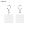 Venta Caliente Transfronteriza Lámina de Aluminio Transferencia de Calor Llavero Metálico de Aluminio en Blanco Llavero de Aluminio para Sublimación Doble Cara DIY