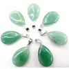 Venta Caliente Transfronteriza Piedra Natural Cristal Ágata Colgante Plano Forma de Gota de Agua Accesorios para Joyería DIY Colgante Venta Caliente Europea y Americana
