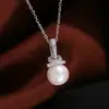 Acessórios DIY Pingente de Pérola em Prata de Lei S925 Base Vazia Colar com Temperamento Fashionável Pingente Base Vazia de Prata Produto Semi-acabado 8-12
