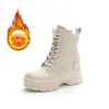 Botas Martin para Mujer, Nuevo Estilo 2026, Plataforma que Aumenta la Altura, Botines Cortos Ajustados Forrados de Felpa para Otoño e Invierno, Zapatos de Algodón, Botines Cortos