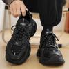 Sapatos Masculinos da Moda Inverno Tênis de Malha Juvenil Corrida Meninos Marca da Moda Preto Guerreiro Sapatos de Pai Aumento de Altura