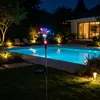 Luces de suelo para fuegos artificiales navideños coloridos a energía solar transfronterizas, luces solares de caña para patio, jardín, camino y césped