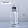 Botellas Boston transparentes en stock, varios tamaños, botellas de vidrio vacías con gotero y bomba para dispensar desinfectante de manos, loción y cosméticos