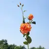 Flor Artificial Rosa Cacheada de Pétalas Úmidas com Haste Longa para Decoração de Casa, Fotografia de Casamento, Decoração Suave e Arte Floral