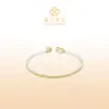 Pulseira Gato da Sorte Flor de Pessegueiro 999 Prata Pura com Detalhes em Ouro, Tira Fina Ajustável, Novo Estilo Chinês Presente Joia de Prata para Meninas