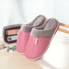 Tallas 35-51 zapatillas de algodón para el hogar mujer cuero PU invierno felpa de lana cálidas zapatillas hombre talla grande comercio exterior generación