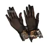 Guantes de malla negra con encaje de encaje para vestido de novia de boda al por mayor transfronterizos