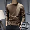 Camiseta de Manga Larga de Modal de Alta Calidad para Hombre, Top Delgado para Primavera y Otoño 2026, Nueva Camisa Base Casual de Color Sólido