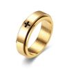 Fábrica en stock más vendido anillo giratorio de cruz de acero de titanio europeo y americano anillo de pareja anillo de descompresión joyería de mano al por mayor