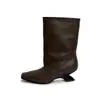 Botines cortos de moda estilo británico de 5 cm, nuevo modelo otoño e invierno 2026, punta cuadrada, tacón grueso, botines Chelsea casuales sin cordones