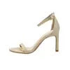 Tacones altos para mujer, nueva colección de verano 2026, tacones de aguja negros de una sola tira, sandalias sexys y únicas estilo hada, populares entre las influencers