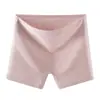 Shorts de Segurança de Algodão Leve como Nuvem de Cintura Alta para Mulheres, Algodão Puro, Forro Antibacteriano na Virilha, Controle da Barriga, Anti-Exposição, Sem Costura, Comprimento Estendido, Shorts Anti-Assaduras